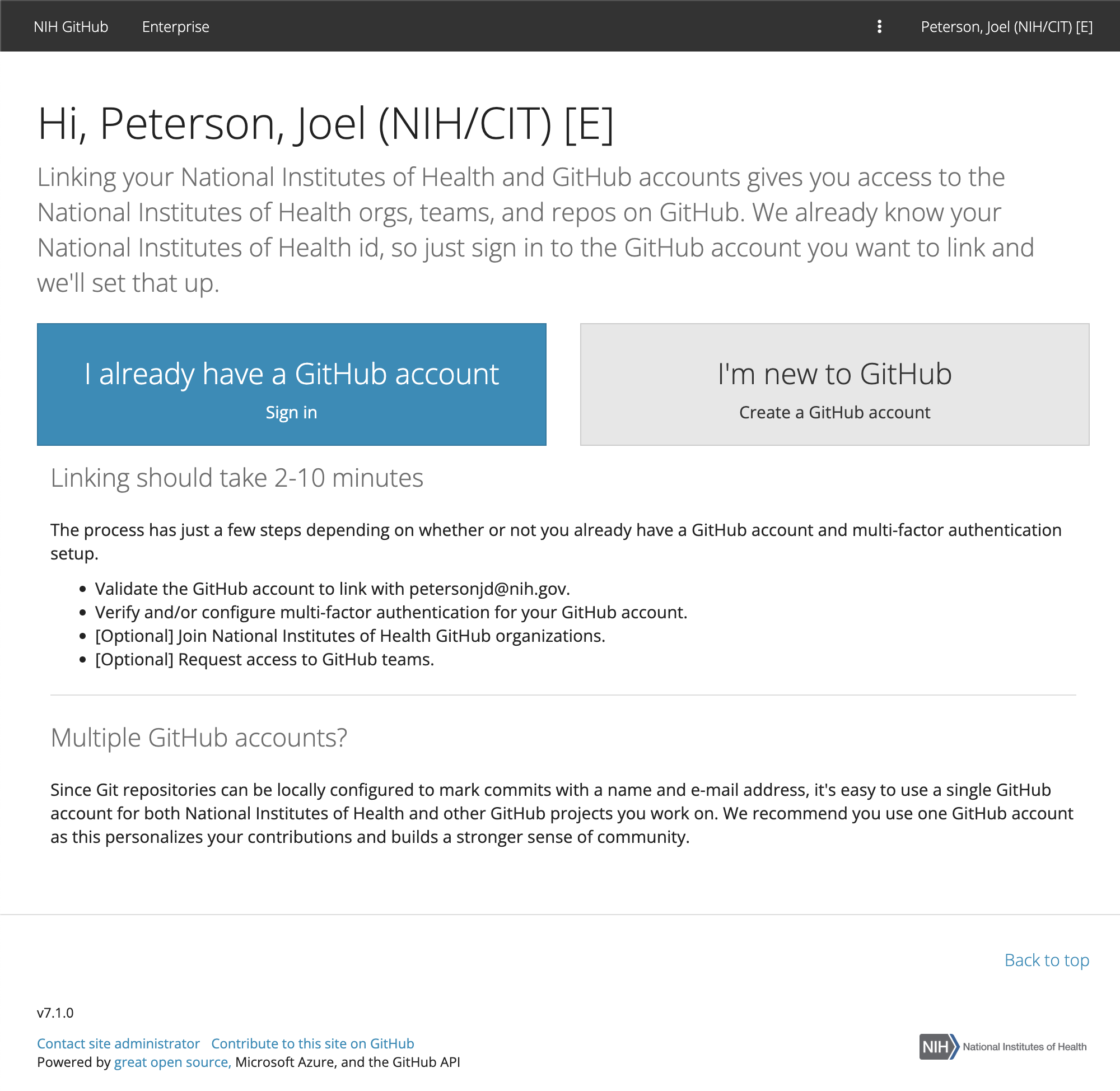 NIH GitHub Resource Center How To Set Up Your Account